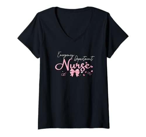 Damen Notaufnahme Notkrankenschwester Notaufnahme Krankenschwester T-Shirt mit V-Ausschnitt von Emergency Department Nurse Assistant Appreciation