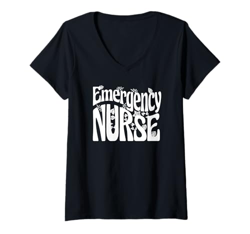 Damen Notfallkrankenschwester T-Shirt mit V-Ausschnitt von Emergency Nurse
