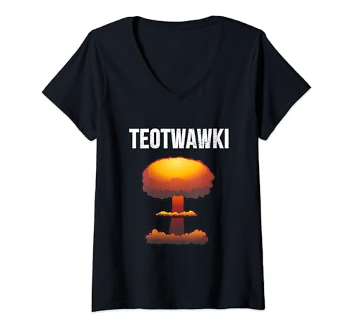 Damen TEOTWAWKI Notfall-Prepper T-Shirt mit V-Ausschnitt Damen TEOTWAWKI Notfall-Prepper T-Shirt mit V-Ausschnitt von Emergency Prepper Supply