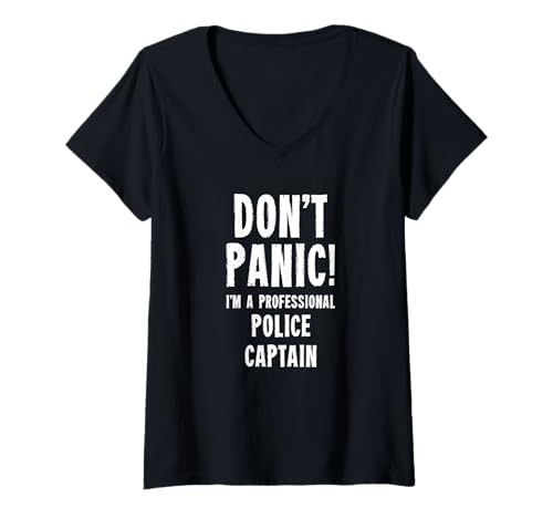Damen Polizeikapitän T-Shirt mit V-Ausschnitt von Emergency Services Staff Gifts & T-Shirts