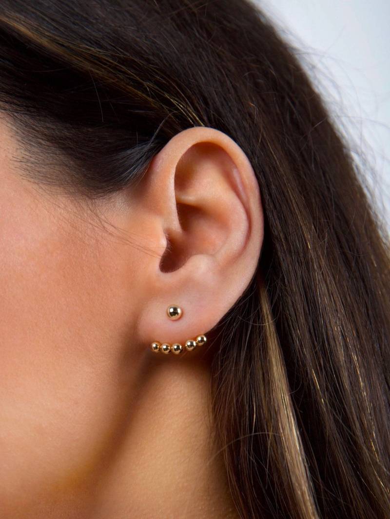 Kugel Ohrschmuck - Perlen Gold Zierliche Ohrringe von EmeryStudioJewelry