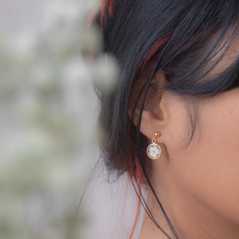 Gepresste Blumen Ohrringe | Echte Gold Baumeln Hochzeit Urlaub von EmeryandOpal