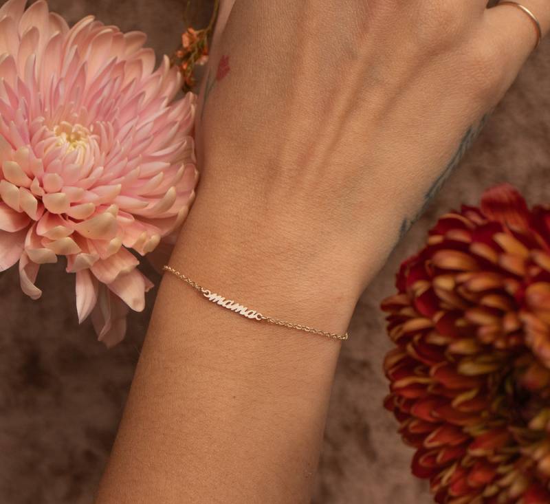 Mama Stecker Armband | Gold Filled Zierliches Geschenk Für Neue Mutter Sterling Silber von EmeryandOpal