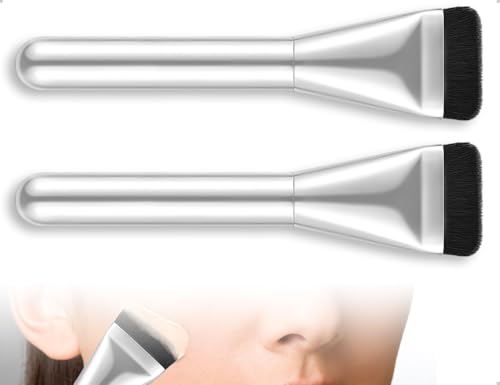 Emezddo 2 Stück Foundation Pinsel,Ultra Thin FlachMake Up Pinsel,verwendet für Frauen Mädchen Liquid Powder Concealer Creme Bühnenauftritte Hochzeiten von Emezddo