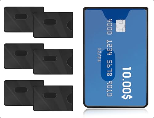 Emezddo 6 Stück Kartenhülle,Robuste EC Karten Schutzhülle mit Daumenausschub,verwendet für Schutz Ihrer Personalausweis Reisen Shopping Geschäftsreisen(Schwarz) von Emezddo