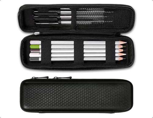 Emezddo Federmäppchen,Kratzfeste Eva Stift Etui mit Reißverschluss und Ablagefach,verwendet für Büro Schule USB Kabel Schlüssel Reisen und Alltag(Schwarz) von Emezddo