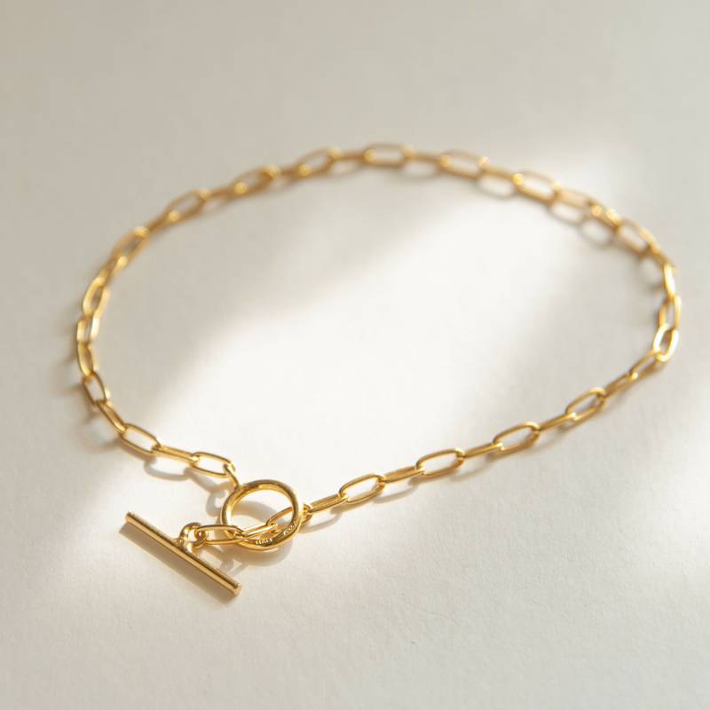 Gold Toggle Armband, Mini Papierclip Lange Glieder Armband Gold Toggle Armband, Mini Papierclip Lange Glieder Armband von EmiJoCo