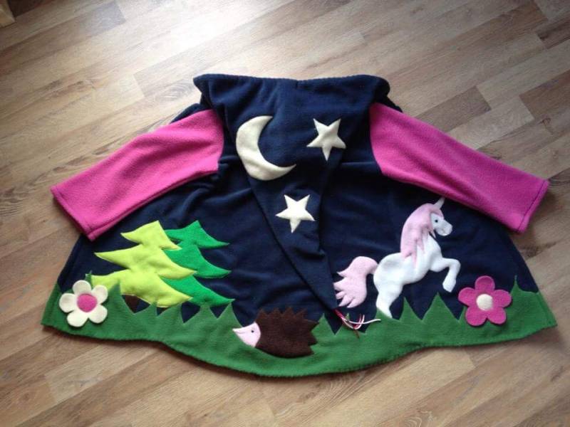 Zipfeljacke"Zauberwald "Wunschgrösse Mädchenjacke Einhorn von EmiLillyDesign
