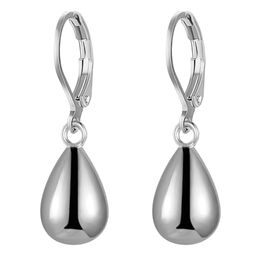 Emibele Frauen Tropfen Ohrringe, Wassertropfen Hängend Ohrringe, Elegante Leichte Ohrringe Schmuck Geschenk für Mädchen Frauen Mutter, Silber von Emibele
