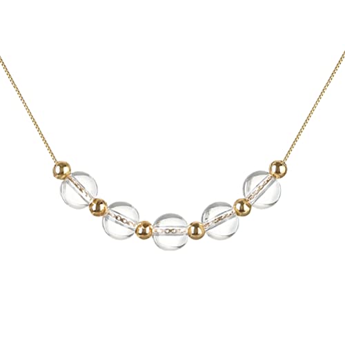 Emibele Halskette, April Geburtstagsstein Necklace Chain mit Kristall für Damen Mutter Freundin, Damenkette Modeschmuck Halsschmuck für Valentinstag Geburtstag Muttertag - Gold & Klar von Emibele