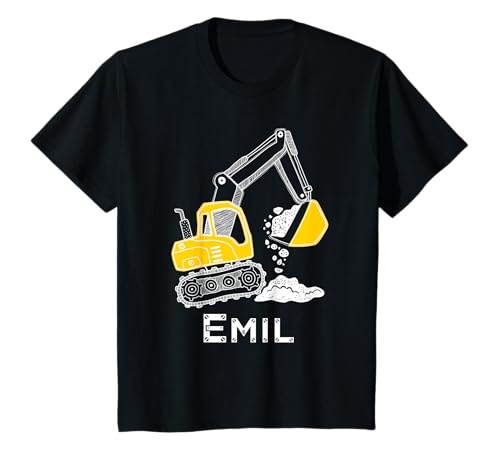 Kinder Bagger Vorname Emil Junge Personalisiert Geschenk T-Shirt von Emil Bagger Name Geschenk
