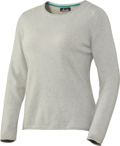 Emilia Parker Damen Kaschmir-Seide Rundhalspullover in Schwarz, weicher Strickpullover für Frauen, Ganzjahres-Pullover, Hellgrau, Gr. 48 von Emilia Parker