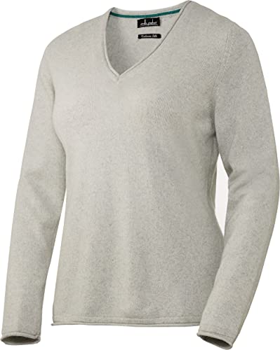 Emilia Parker Damen Kaschmir-Seiden-V-Pullover, weicher Strickpullover für Frauen, Ganzjahres-Pullover, Hellgrau, Gr. 40 Emilia Parker Damen Kaschmir-Seiden-V-Pullover, weicher Strickpullover für Frauen, Ganzjahres-Pullover, Hellgrau, Gr. 40 von Emilia Parker