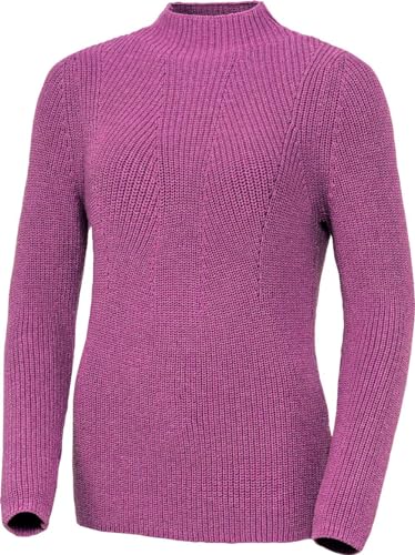 Emilia Parker Damen Pullover, Figurfreundlicher Strickpullover aus Baumwolle mit Stehkragen, Langarmshirt hüftlang, vielseitig, pflegeleicht, Beere, Gr. 44 von Emilia Parker