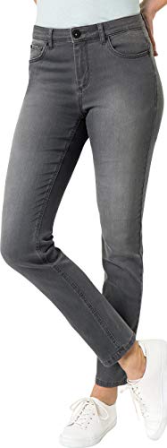 Emilia Parker Damen Superstretch Jeans in Grau, mit geradem Beinverlauf, Bequeme Jeanshose mit Stretch, praktische Five-Pocket-Ausführung, Damenbekleidung, Gr. 18-46 von Emilia Parker