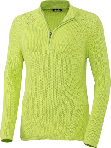 Emilia Parker Pullover Damen aus 100% Baumwolle, modisches Langarmshirt Damen, eleganter Basic Pullover, herrlich weicher Stehkragenpullover, Strickpullover, Limone, Gr. 40 von Emilia Parker