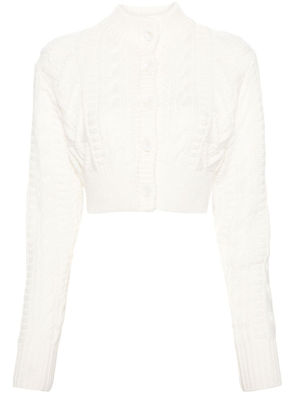 Emilia Wickstead Cropped-Cardigan mit Zopfmuster - Nude von Emilia Wickstead