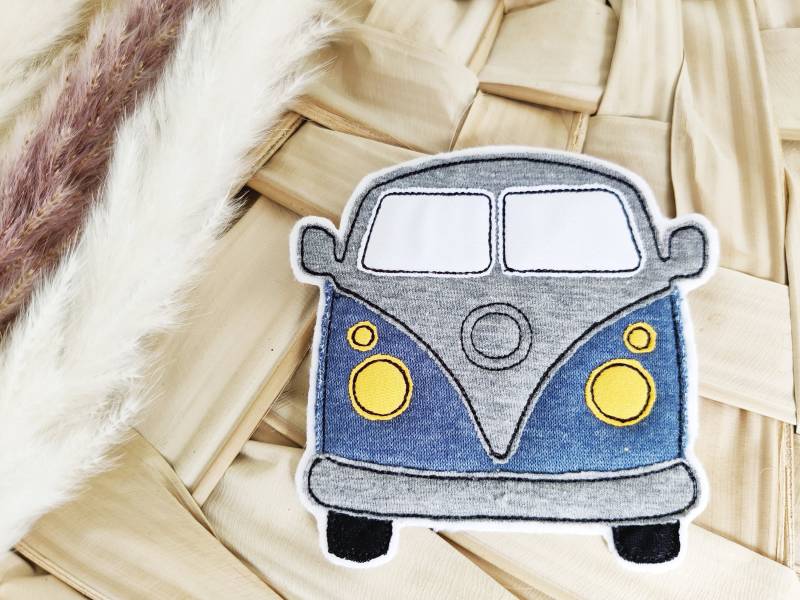 Bus Applikation Aufnäher Blau Grau von ETeast2011