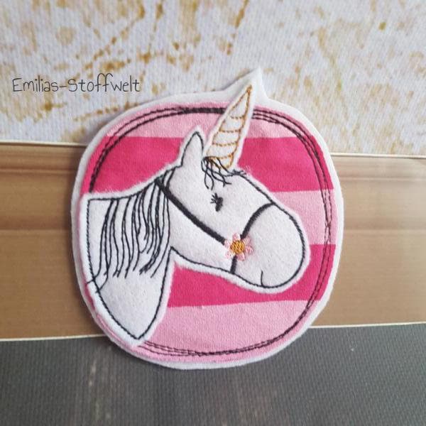 Einhorn Button Pink Applikation Aufnäher von ETeast2011