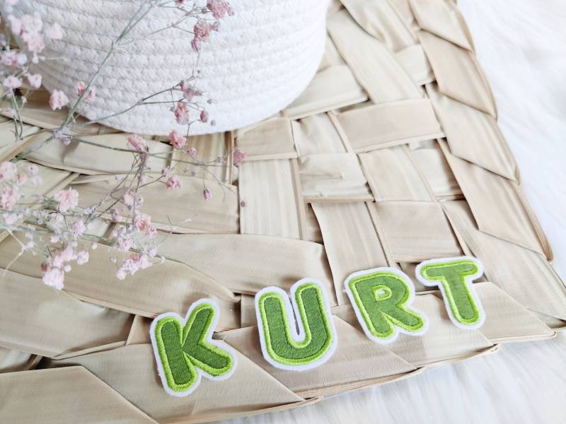 Name Applikation Aufnäher Grün Uni Buchstabe Schultüte Einschulung von ETeast2011