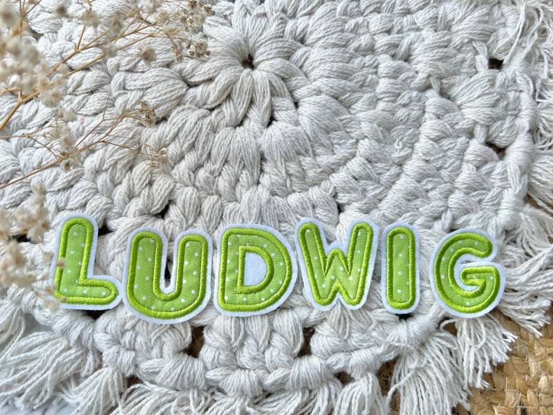 Name Applikation Aufnäher Hellgrün Gepunktet von ETeast2011