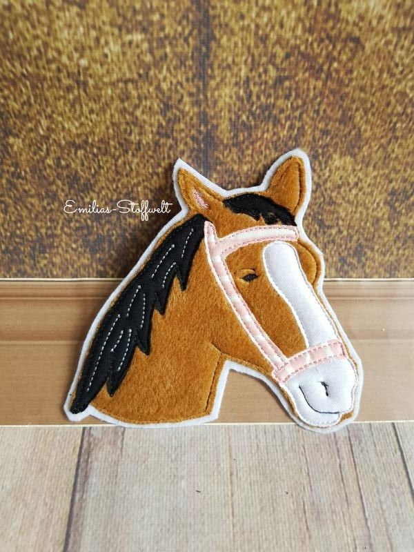 Pony Pferd Applikation Aufnäher Braun Rosa Plüsch von ETeast2011