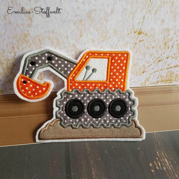 Radlader Applikation Aufnäher Baufahrzeug Bagger von ETeast2011