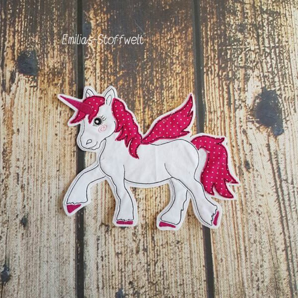 xl Einhorn Applikation Aufnäher Pink Gepunktet von ETeast2011