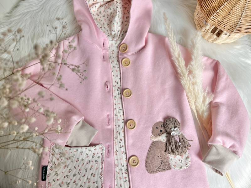 3D Mädchen Sweat Blumen Jacke Mit Hund von EmiliasTraumwerkstat