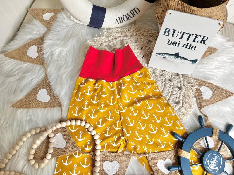 Anker Legging Senfgelb Gr. 62-140 Herbstlegging Waldorf von EmiliasTraumwerkstat