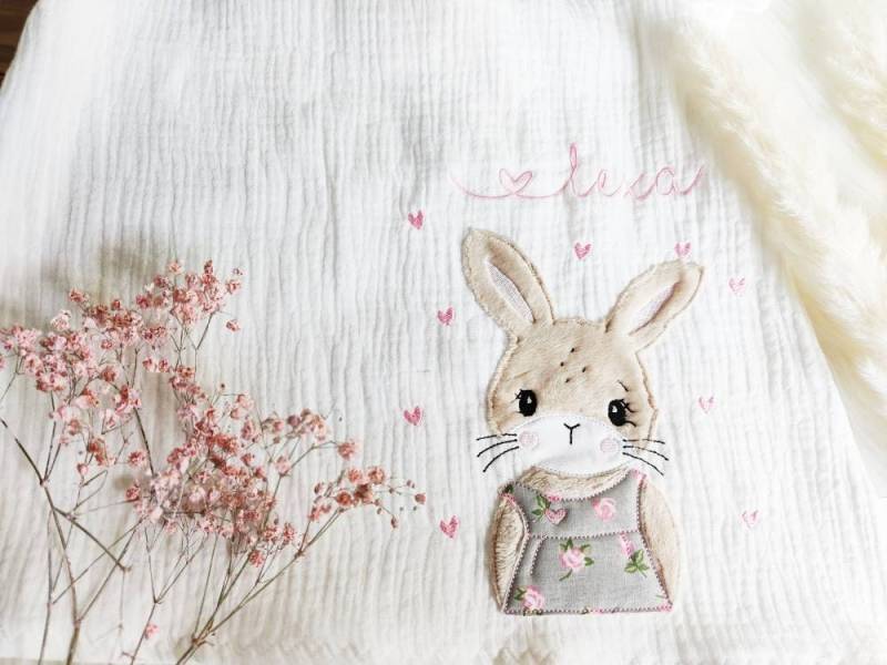 Hase Leni Weiße Musselin Tunika Einschulung Schule Schultüte Outfit Langarm Oder Kurzarm von EmiliasTraumwerkstat