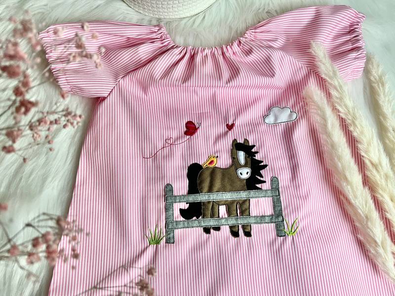 Pferd Molly Geburtstag Tunika Rosa Pferdeliebe Gr. 68 - 140 Zahl Und Wunschname Einschulung von EmiliasTraumwerkstat