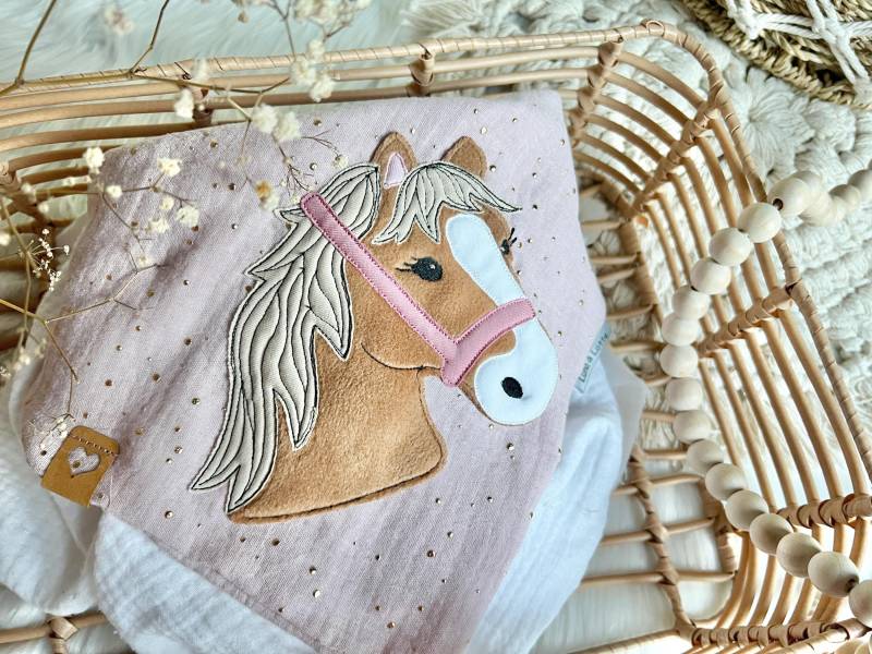 Pferde Musselintuch Pony Halstuch Glitzer von EmiliasTraumwerkstat
