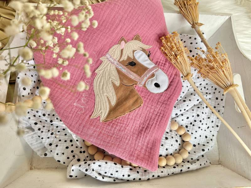 Pony Pferd Halstuch Musselin Mit Wunschname Farbwahl von EmiliasTraumwerkstat