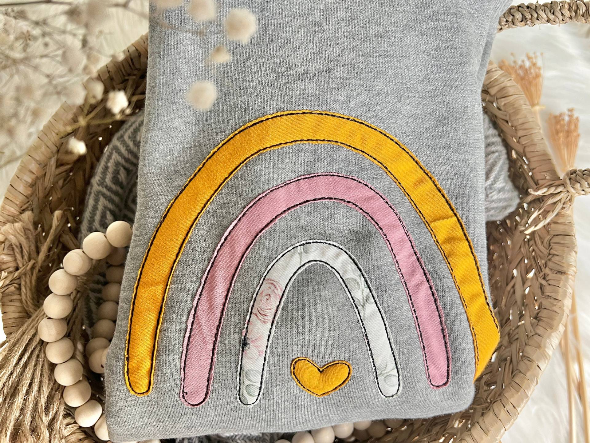 Regenbogen Rainbow Musselin Hoodie Gr. 56/62 - 92/98 von EmiliasTraumwerkstat