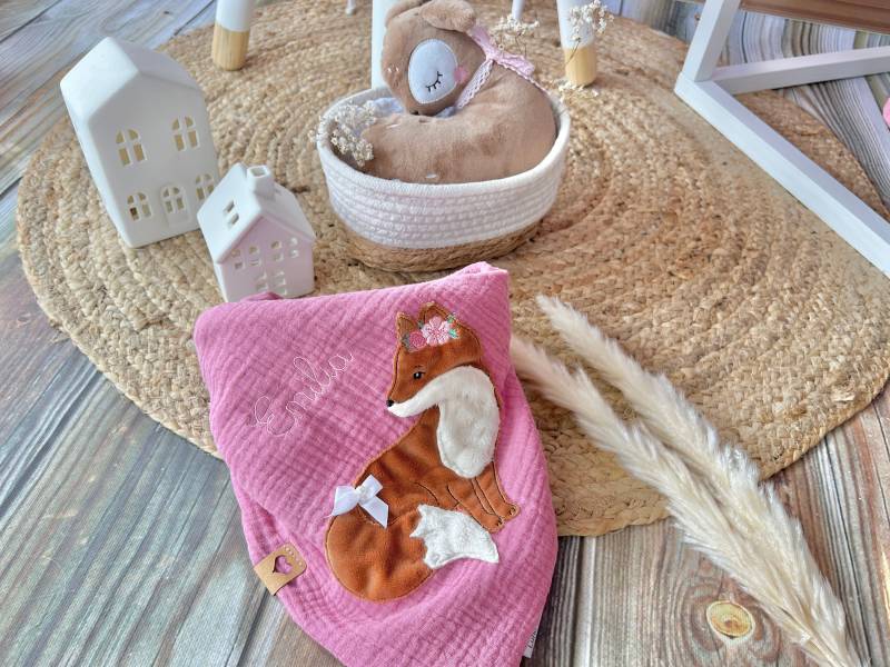 Süßer Fuchs Musselintuch Musselin Tuch Halstuch Babytuch von EmiliasTraumwerkstat