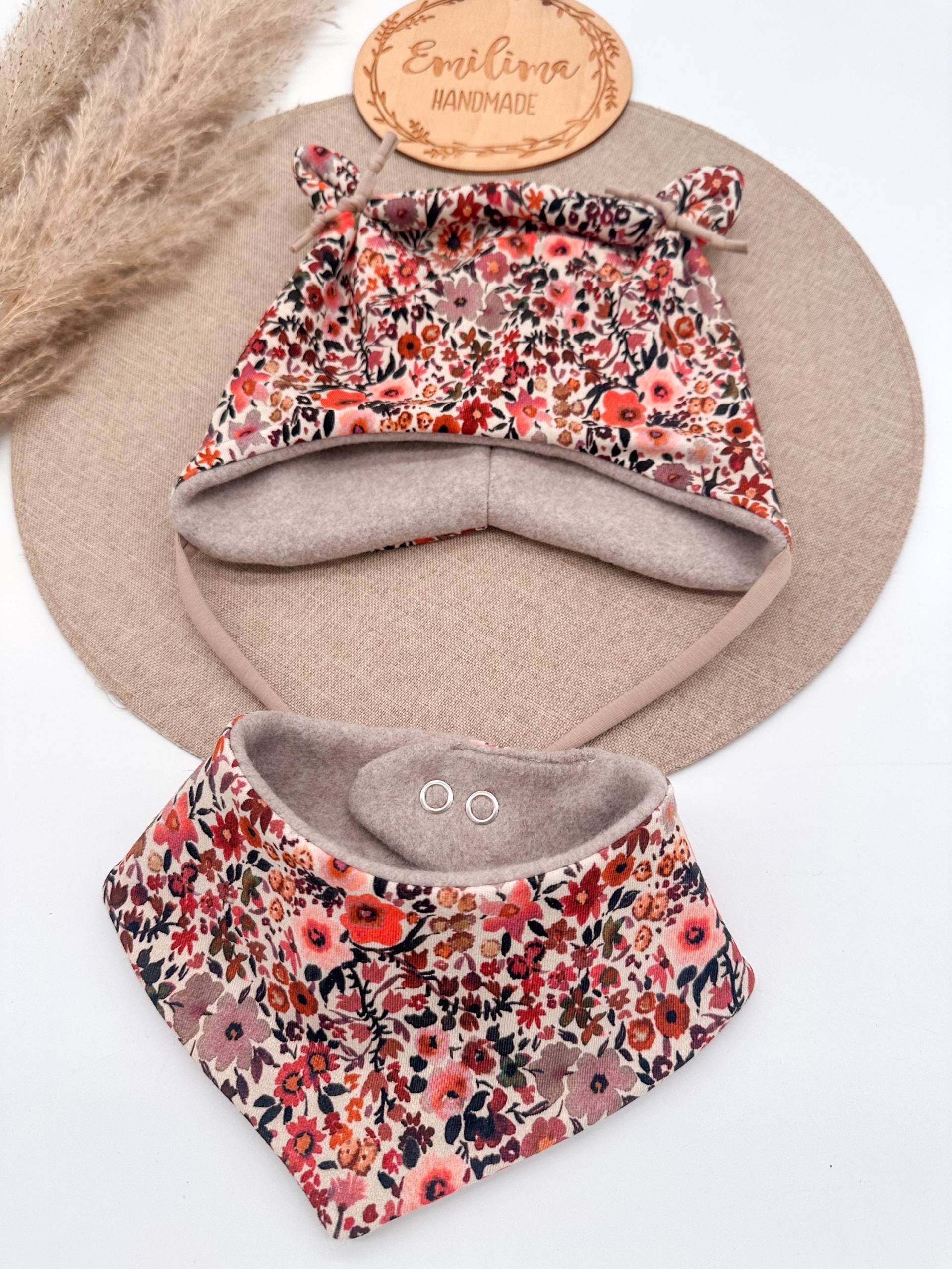 Set Wintermütze Öhrchenmütze Und Halstuch Teddyfleece Baby Kleinkind von EmilimaHandmade