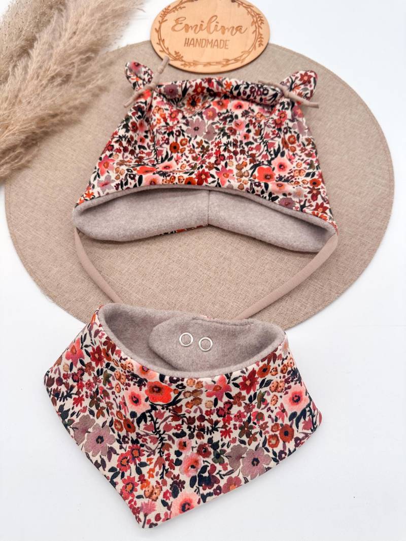 Set Wintermütze Öhrchenmütze Und Halstuch Teddyfleece Baby Kleinkind von EmilimaHandmade