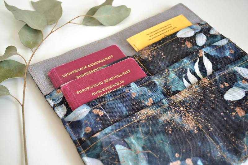 Reiseetui, Impfpass, Reisepass, Eukalyptus von Emilinchen