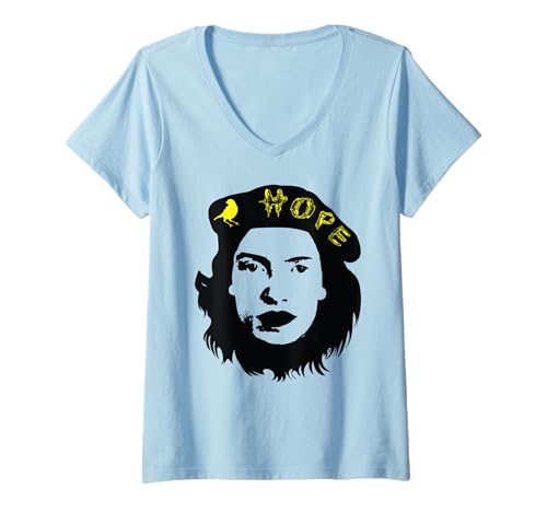 Damen Emily Dickinson Hope Che Guevara Design Dickinsen Poet T-Shirt mit V-Ausschnitt Damen Emily Dickinson Hope Che Guevara Design Dickinsen Poet T-Shirt mit V-Ausschnitt von Emily Dickinson HOPE is a Thing With Feathers Che