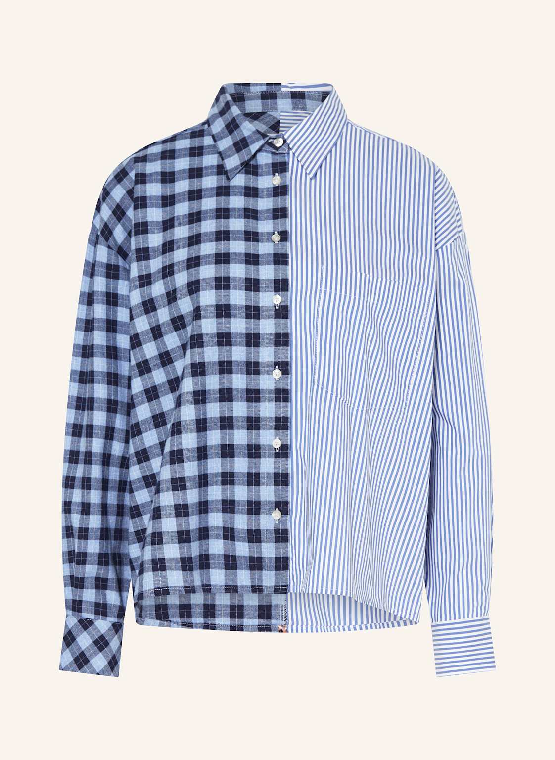 Emily Van Den Bergh Hemdbluse Im Materialmix blau von Emily VAN DEN BERGH