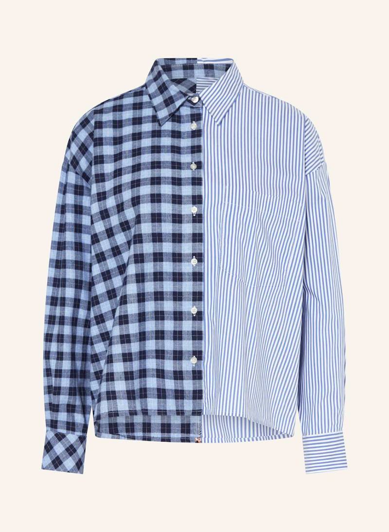 Emily Van Den Bergh Hemdbluse Im Materialmix blau von Emily VAN DEN BERGH