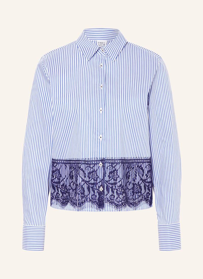 Emily Van Den Bergh Hemdbluse Mit Spitze blau von Emily VAN DEN BERGH