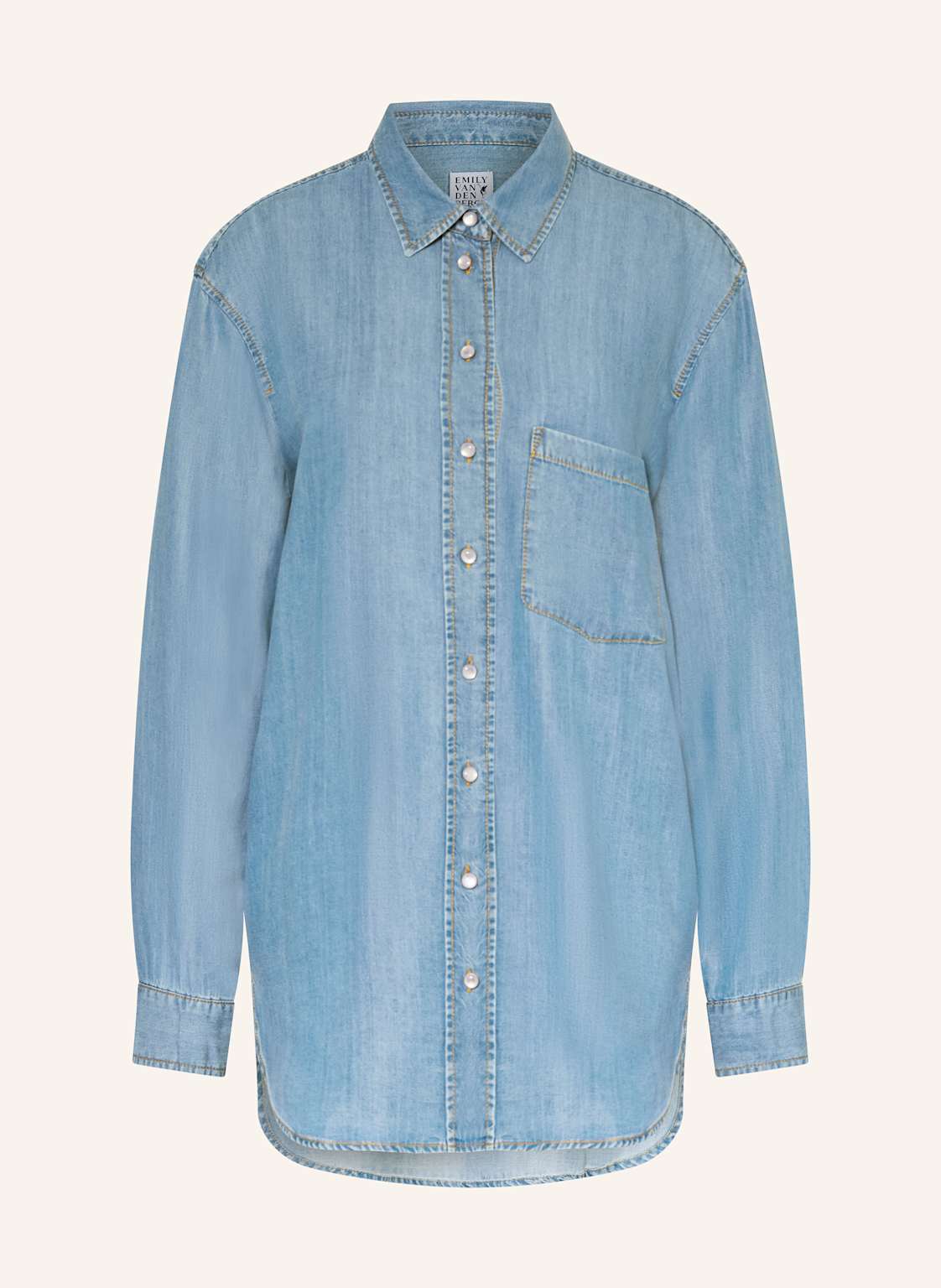 Emily Van Den Bergh Oversized-Bluse In Jeansoptik blau von Emily VAN DEN BERGH