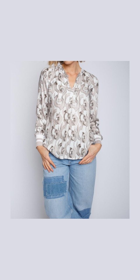 Emily Van Den Bergh Hemdbluse Bluse EMILY VAN DEN BERGH beige von Emily Van Den Bergh