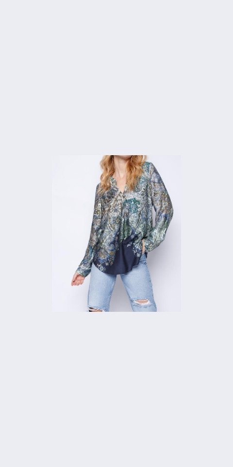 Emily Van Den Bergh Hemdbluse Damenbluse EMILY VAN DEN BERGH blau paisley von Emily Van Den Bergh