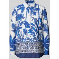 Emily Van den Bergh Bluse mit Allover-Print in Blau, Größe 40 von Emily Van den Bergh