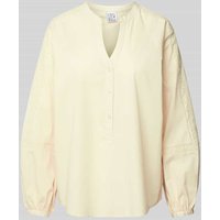 Emily Van den Bergh Bluse mit kurzer Knopfleiste in Sand, Größe 40 von Emily Van den Bergh