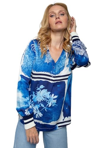 Emily van den Bergh - Damenbluse 8530 - Blau, 44 von Emily van den Bergh