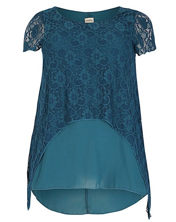 Neue Emily Teal Geschichtet Lace Abend Plus Size Top Neue Emily Teal Geschichtet Lace Abend Plus Size Top von EmilyPlusSize